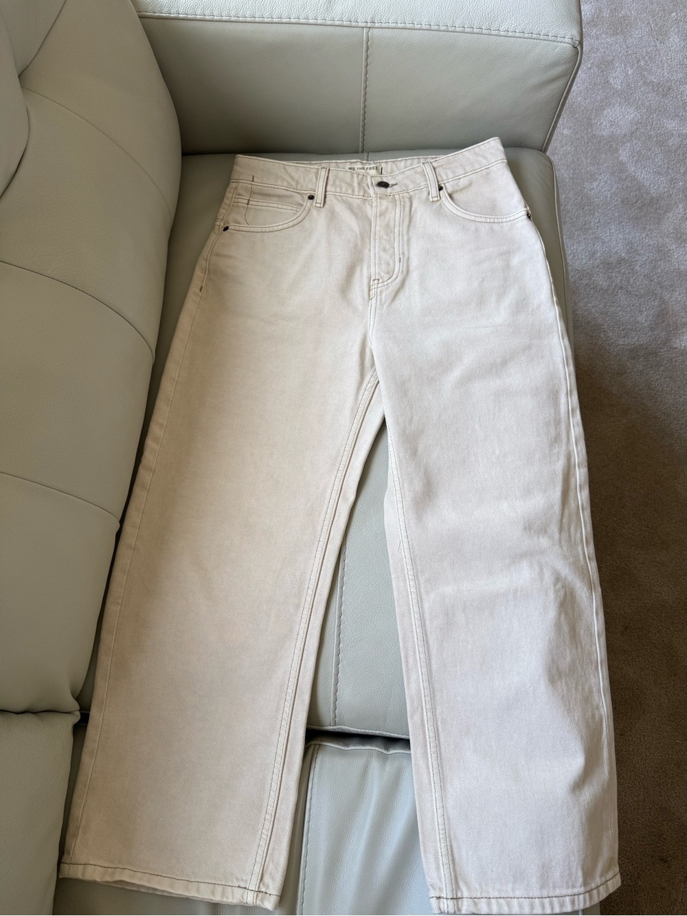 Free People women Straight-Leg jeans in Light Beige